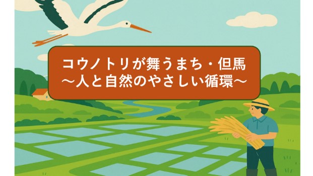コウノトリが舞うまち表題
