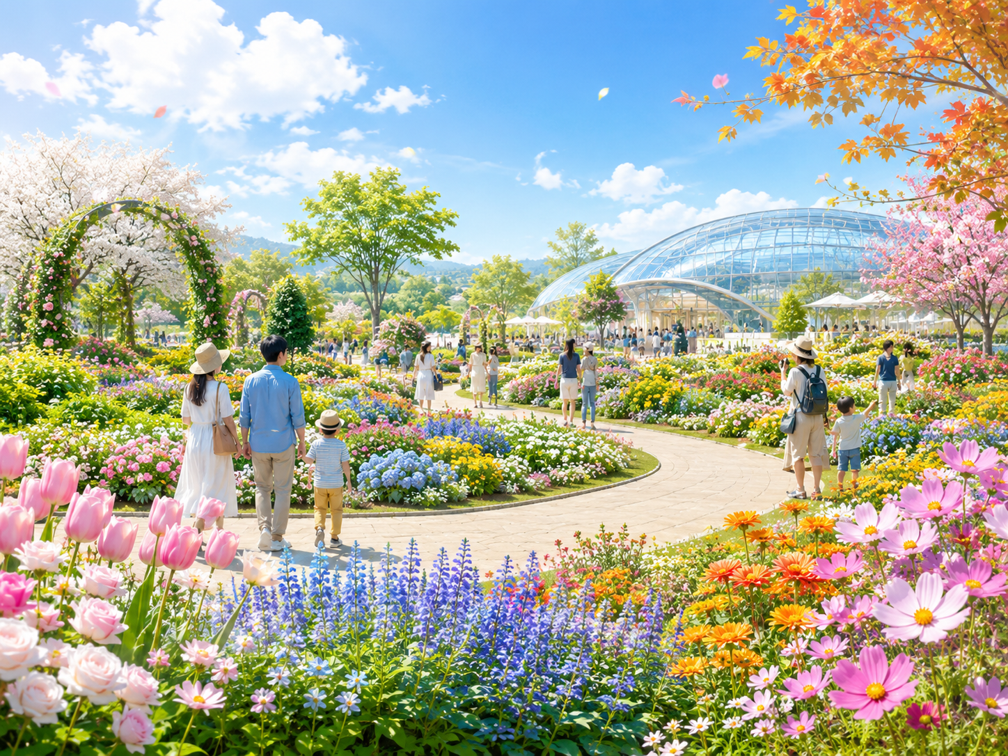 季節の花と緑のイメージ
