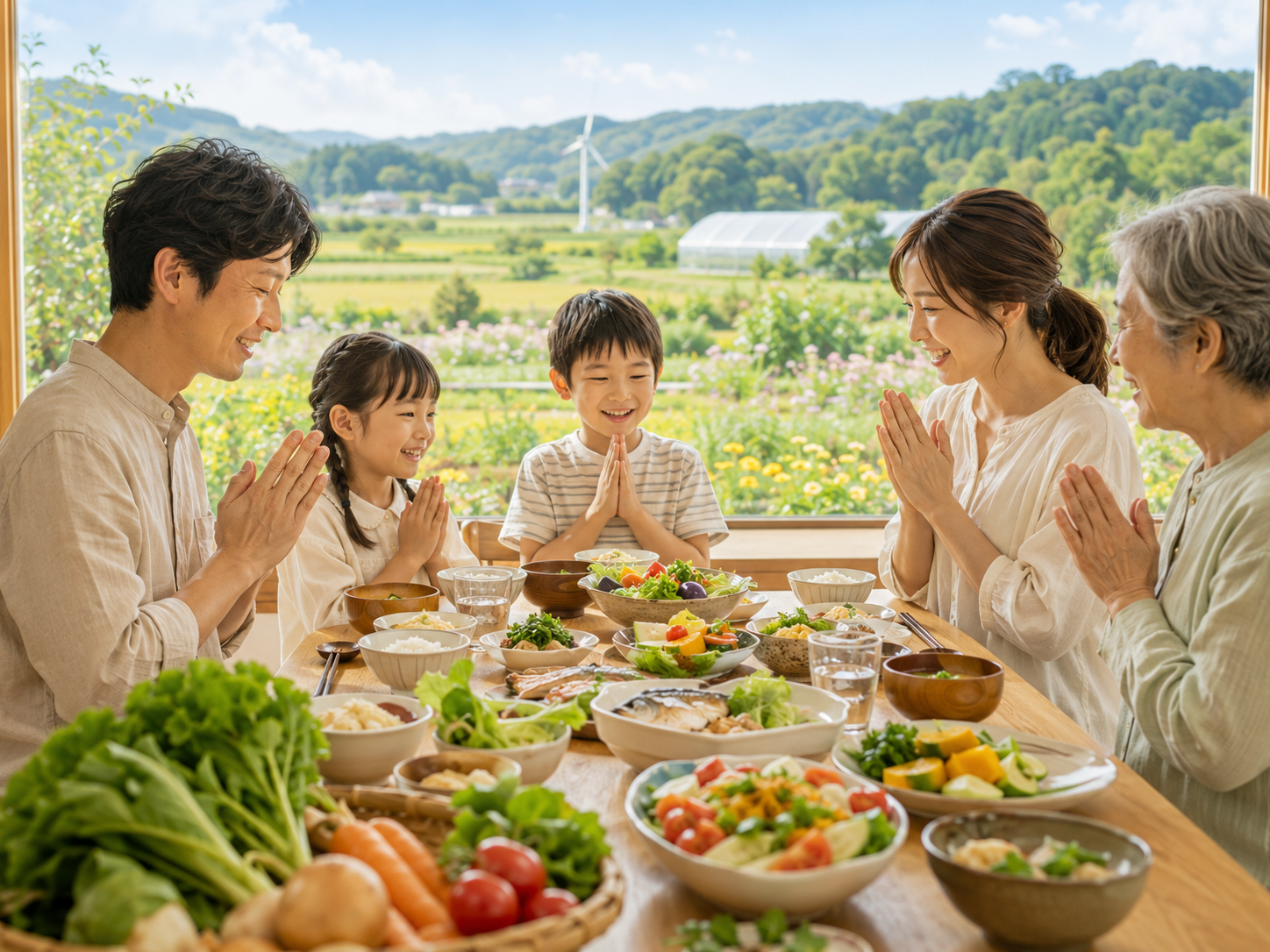 食卓といただきますのイメージ